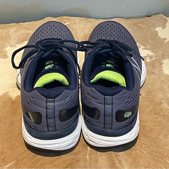 New Balance 680v6 Men 10.5 Navy Blue Gray Green Trim M680LN6 Cushioning Running